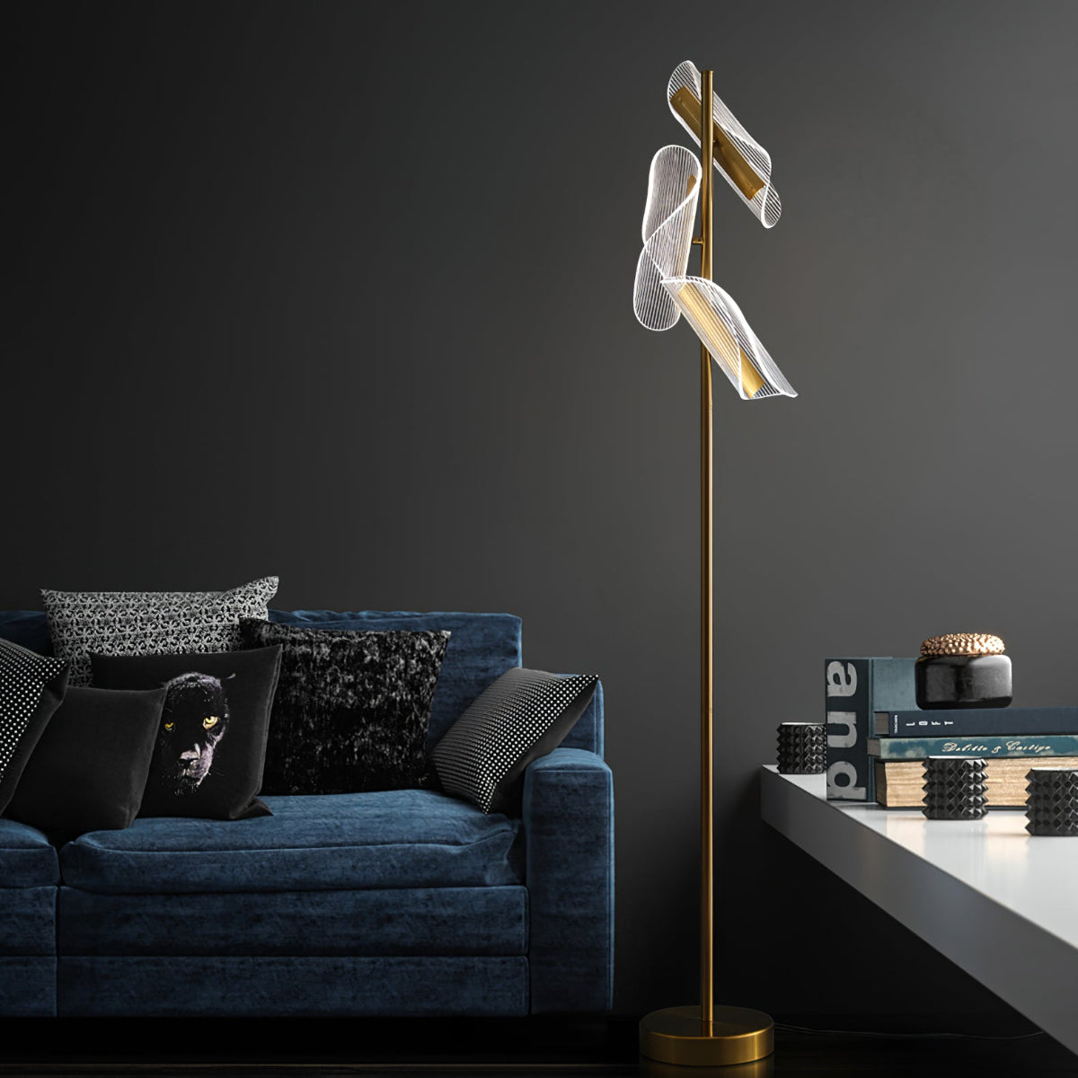 Salgado Wellige Stehlampe, 3-flammig - Cueteks