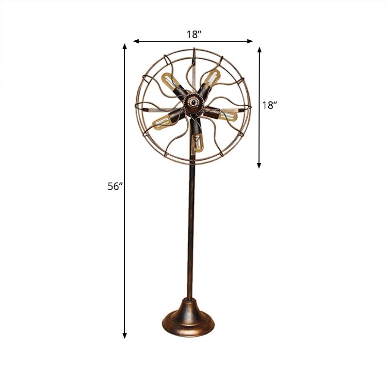 Alessio Ventilator-Design Braune Stehlampe, Metall, 142CM Lang - Cueteks