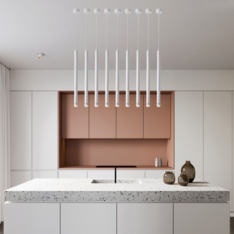 Edge Pendelleuchte Zylinderförmig, 2 Farben, 30CM/50CM/60CM Lang - Cueteks