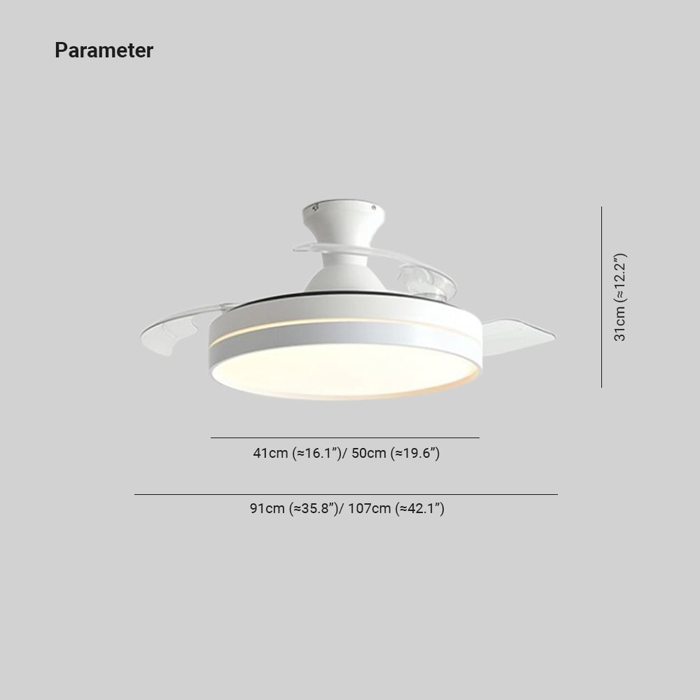 Morandi Deckenventilator mit Beleuchtung, 4 Farben, ∅91/107cm - Cueteks