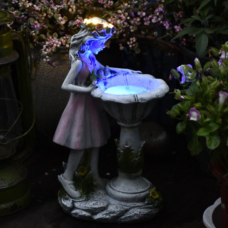 Minori Außenstehleuchte Feenmädchen Rosa Solarenergie, 28CM lang - Cueteks