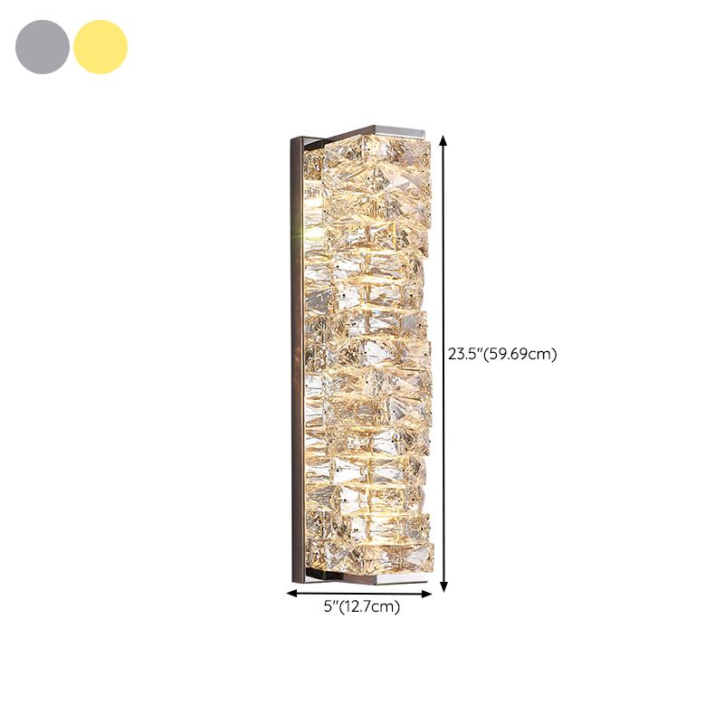 Kristy Spiegelfront Waschtisch-Wandleuchte, Kristall und Metall, 25/47/60CM Lang - Cueteks