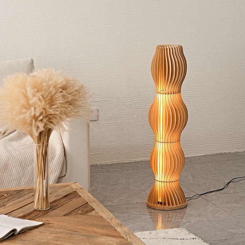 Ozawa Stehleuchte, Textil & Holz, 95CM Lang - Cueteks