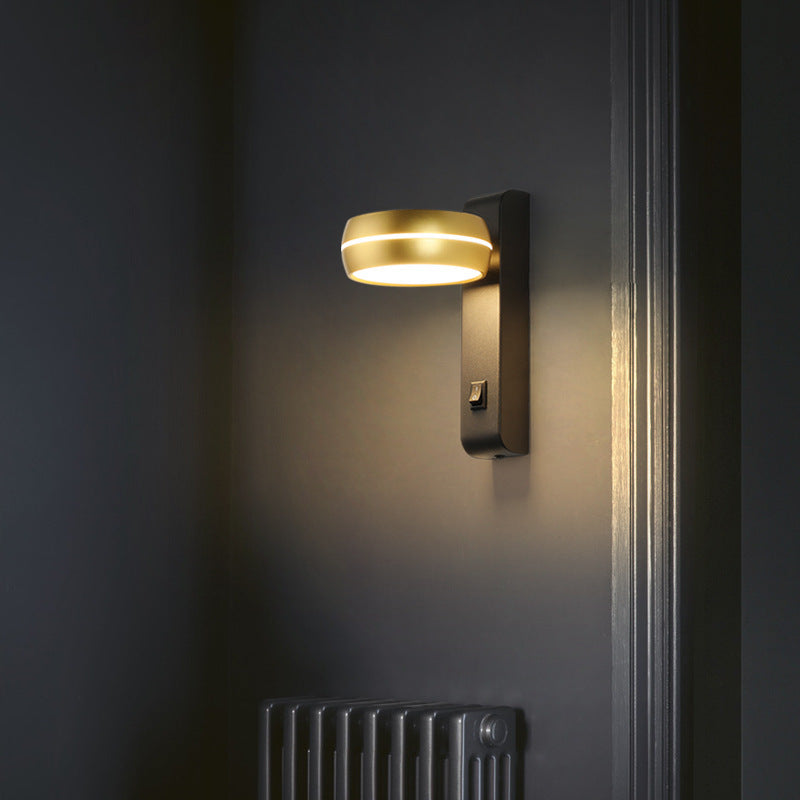 LED-Wandleuchte Schlafzimmer Nachttischlampe mit Schalter Wohnzimmer einfache Drehkopf-Wandleuchte - Cueteks