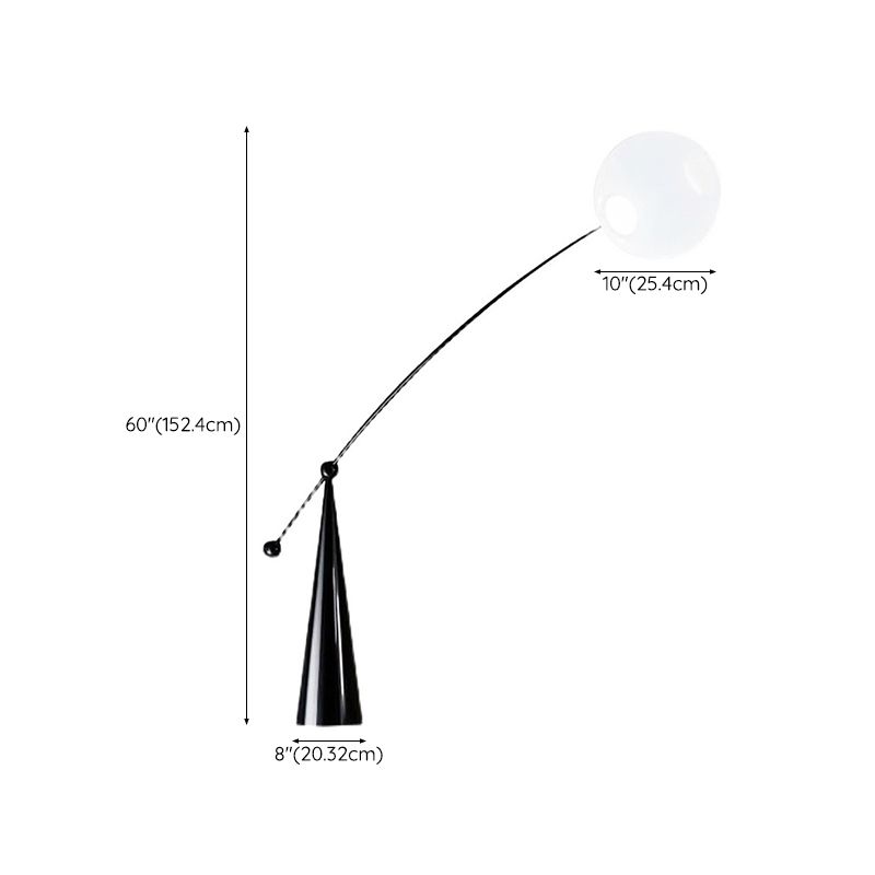 Valentina Bogen Blase Stehleuchte, Milchglas, 152/175CM Lang - Cueteks