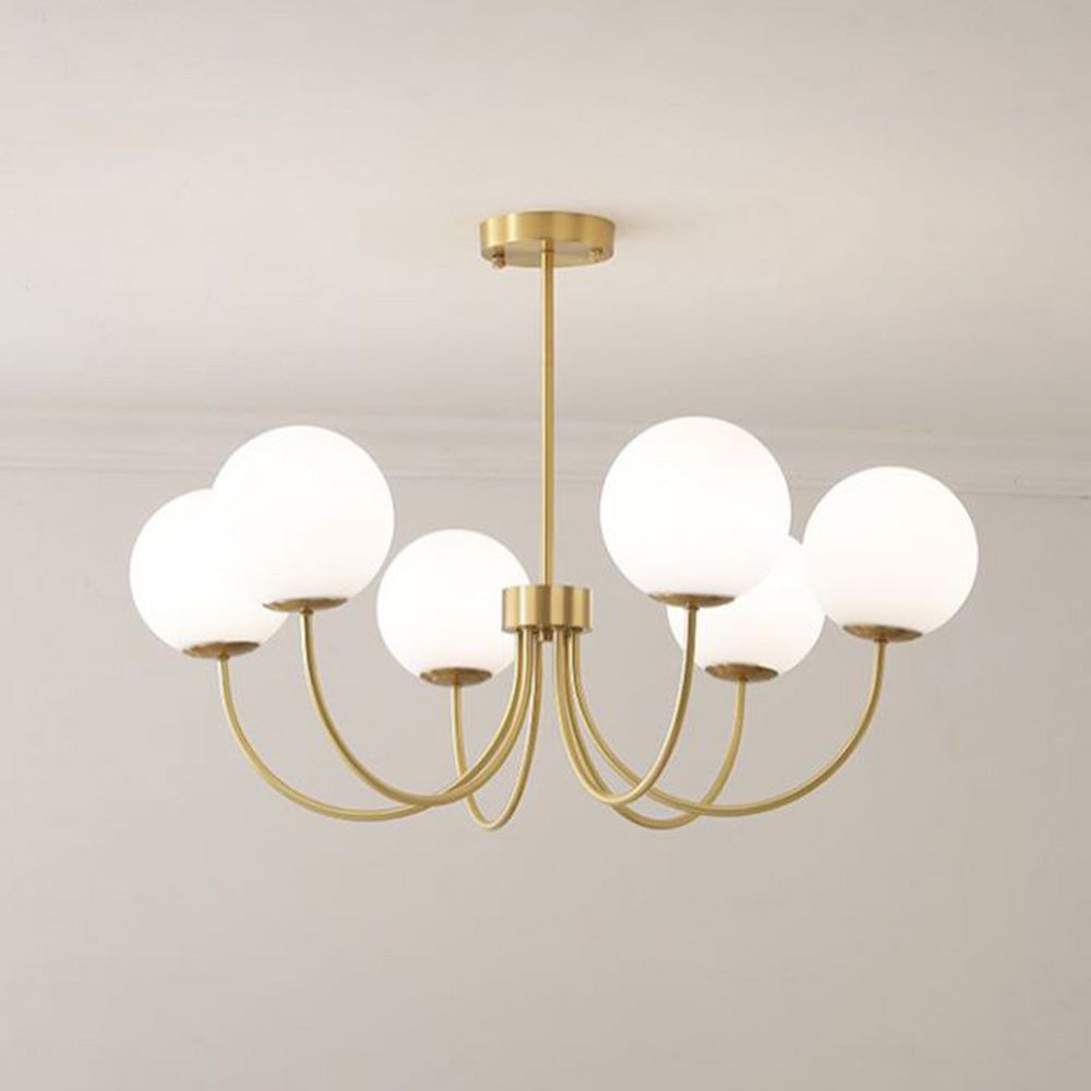 Valentina Goldener Kronleuchter, 5/6/8-flammig, Metall & Glas - Cueteks