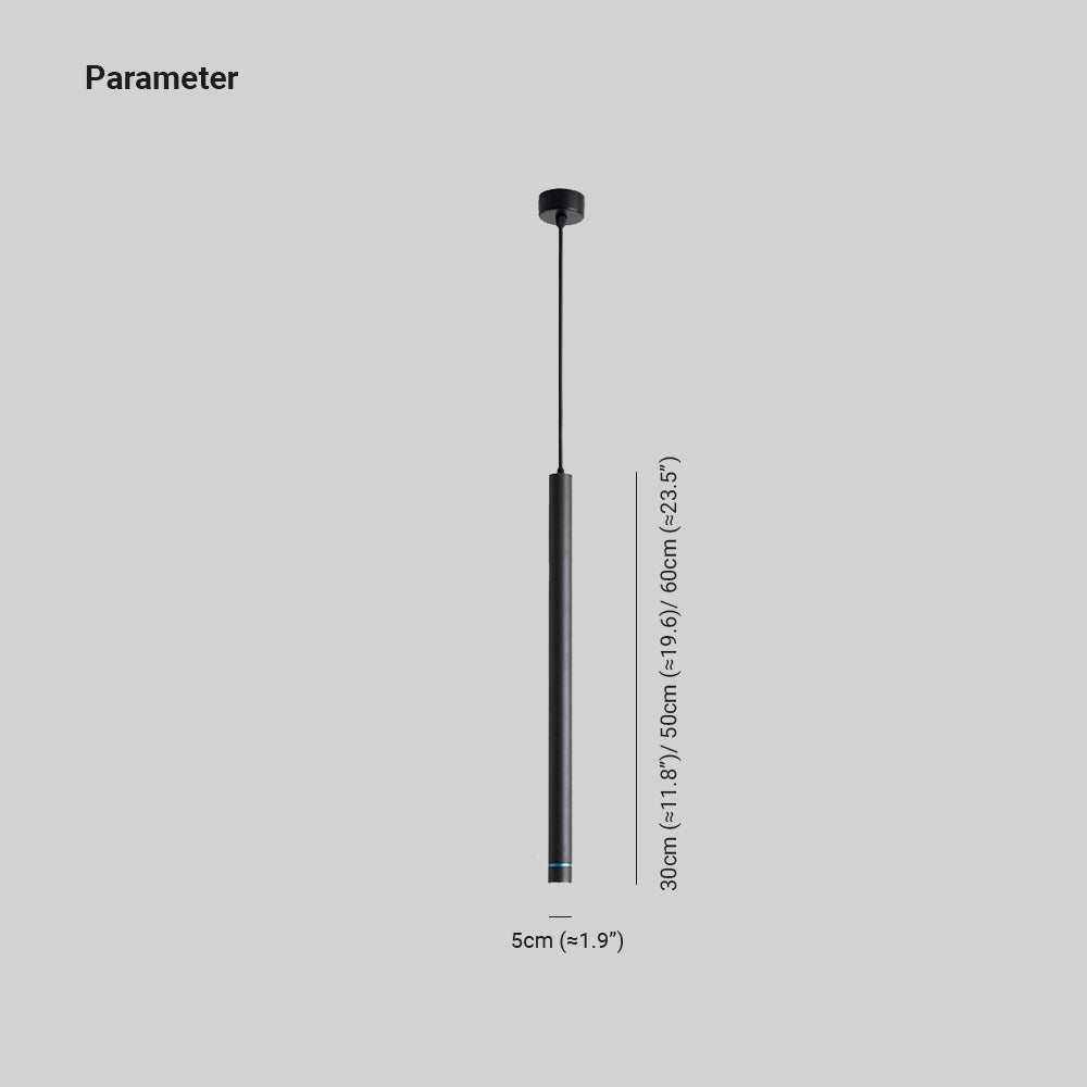 Edge Pendelleuchte Zylinderförmig, 2 Farben, 30CM/50CM/60CM Lang - Cueteks