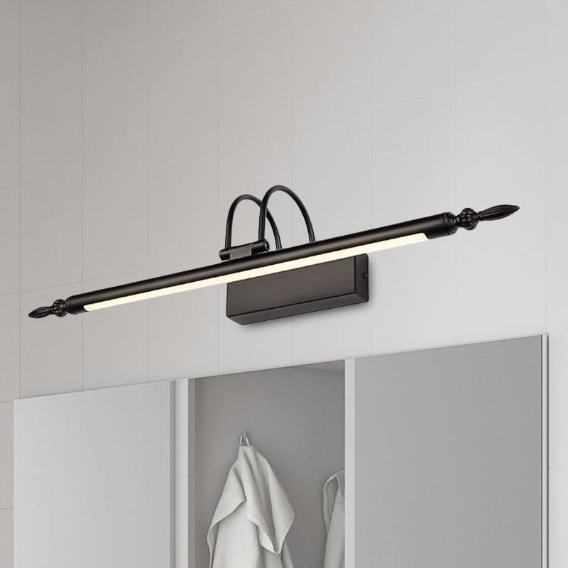 Leigh Linear & Schwarz Spiegelfront Waschtisch-Wandleuchte - Cueteks