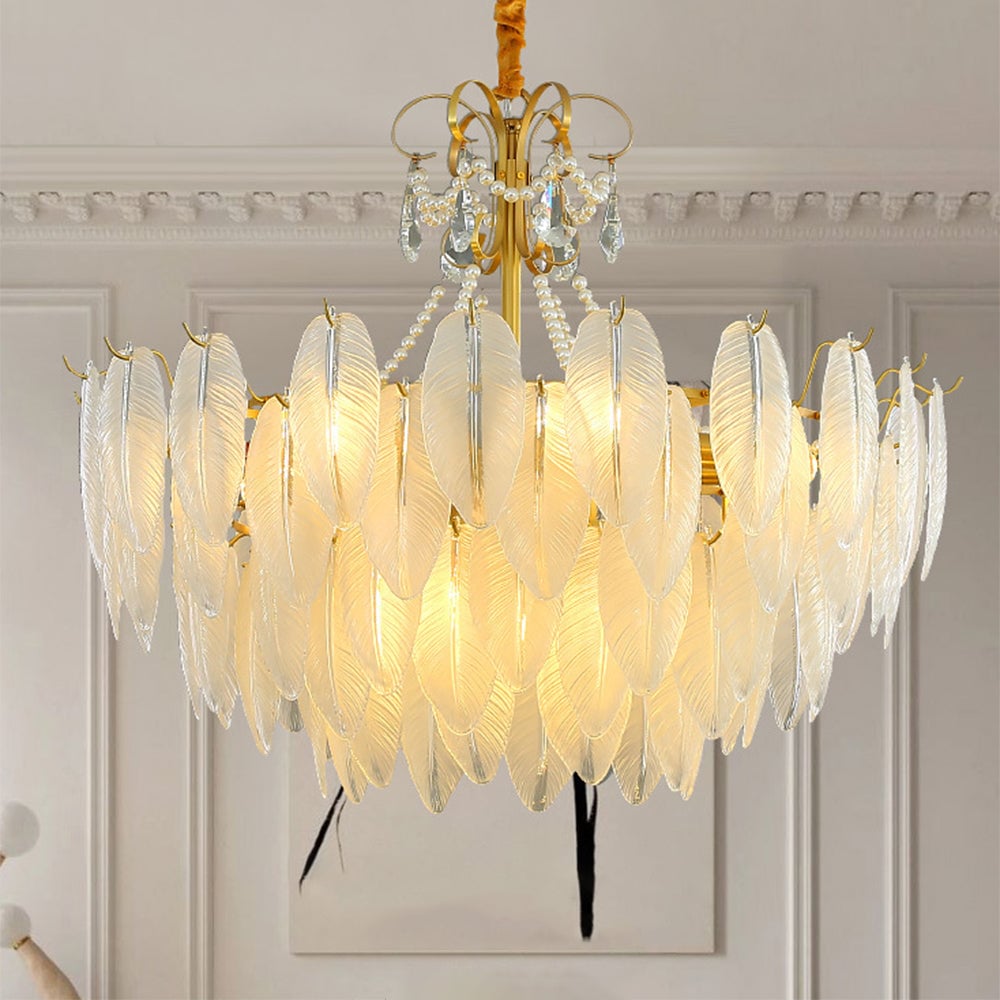 Kirsten Kronleuchter Perle Farbe Schaltbar Metall & Glas, ∅50/60/80CM - Cueteks