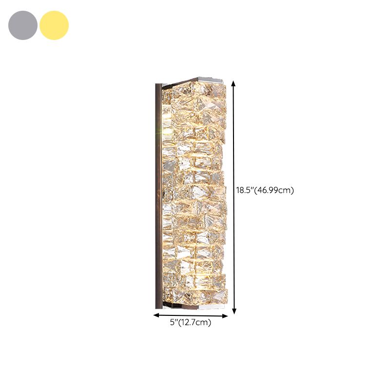 Kristy Spiegelfront Waschtisch-Wandleuchte, Kristall und Metall, 25/47/60CM Lang - Cueteks