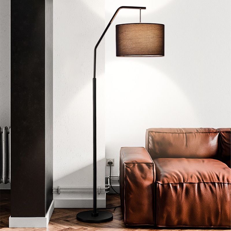 Eryn Zylinderfömige Stehleuchte, Metall & Stoff, 175CM Lang - Cueteks