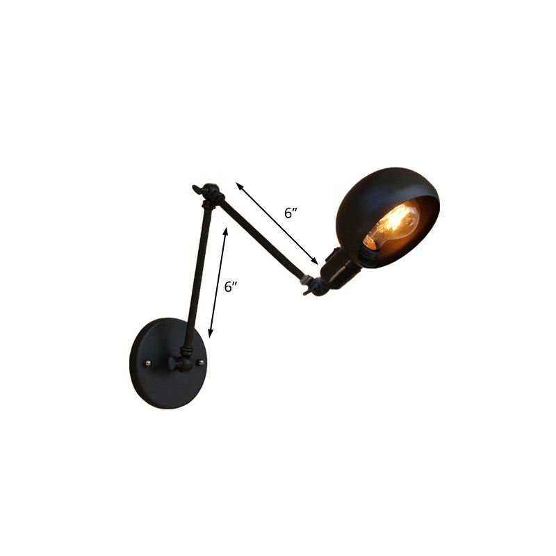 Brady wall lamp dimension image showing two 6-inch arm sections