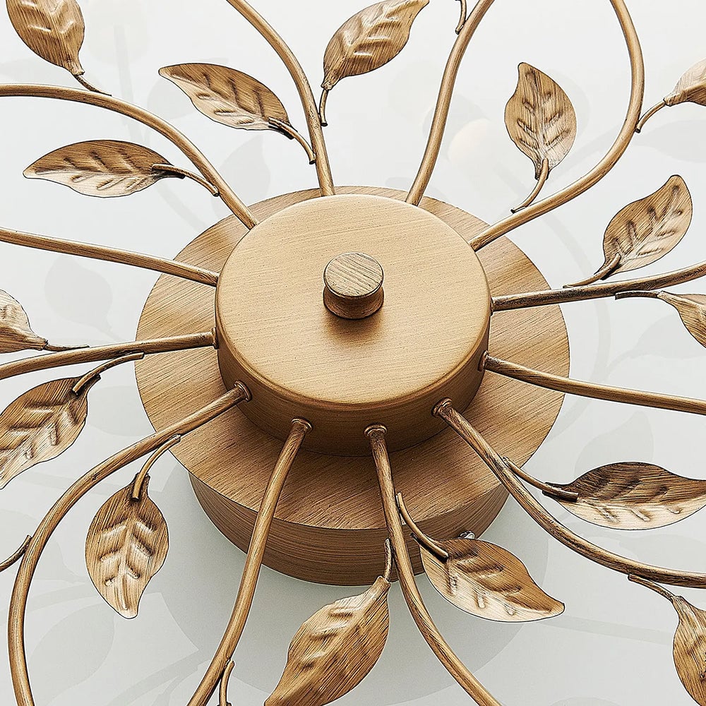 Olivia Bronze Blatt Deckenleuchte, ∅80CM - Cueteks