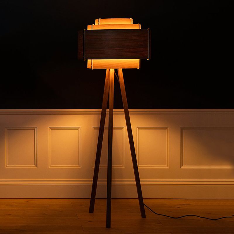 Ozawa Moderne Braune Stativ-Stehleuchte, Holz, 157CM Lang - Cueteks