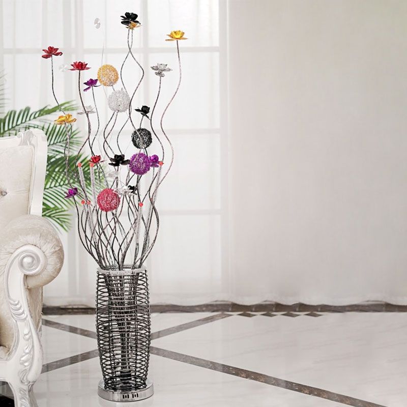 Bella Blumenvase Silberne Stehlampe, 150CM Lang - Cueteks