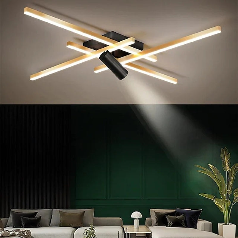 Edge Kunst Dimmbar Deckenleuchte Geometrisch Metall LED für Wohnzimmer,70CM/95CM Lang - Cueteks