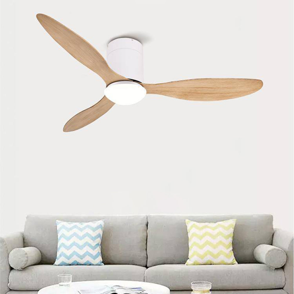 Walters 3-Blatt Weiße Deckenventilator mit Beleuchtung, 2 Farbe, ∅115CM - Cueteks