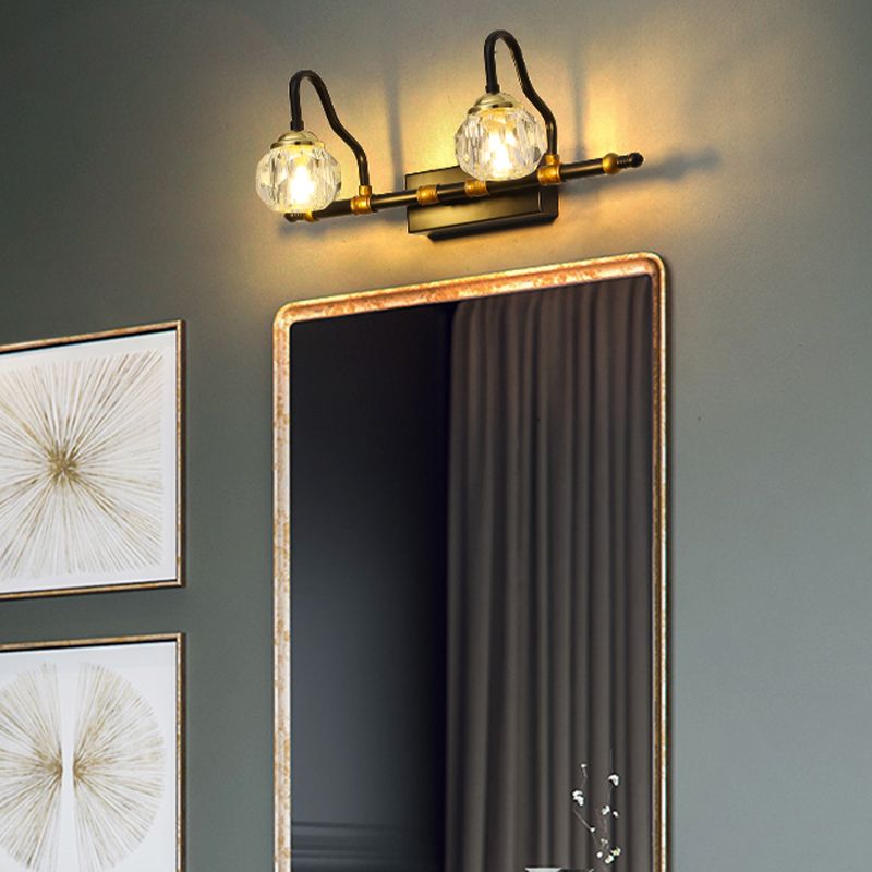 Kristy Schwarzer Spiegel Front Vanity Wandleuchte, 1/2/3/4-flammig - Cueteks