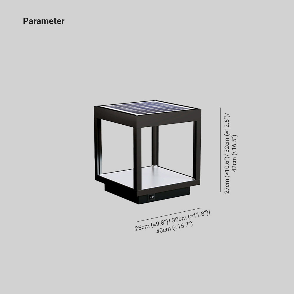 Orr Minimalistisch Außenstehleuchte Solar Schwarz,  27CM/32CM/42CM Lang - Cueteks