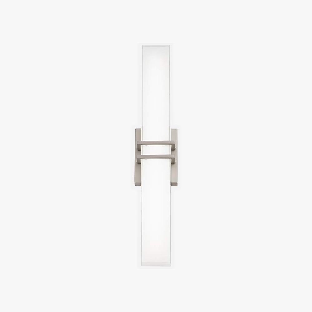 Leigh Nickel Spiegelfront Waschtisch-Wandleuchte, 60CM Lang - Cueteks