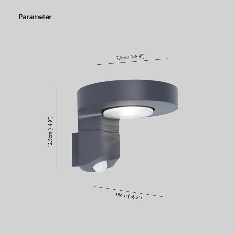 Orr Außenwandleuchte Rund Schwarz, Solar-Senor, 13CM Lang - Cueteks