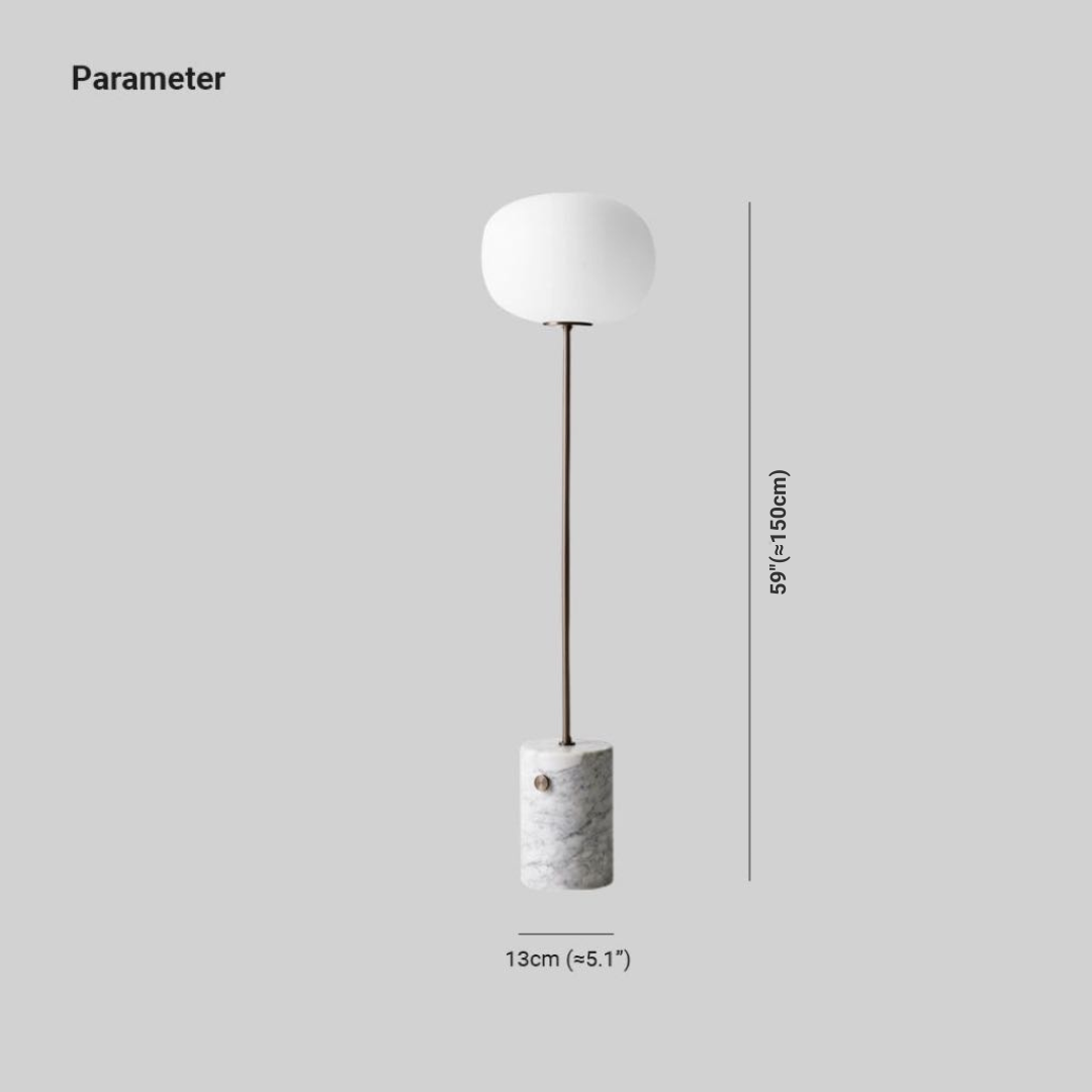 Dimension drawing of the 150 cm Valentina floor lamp