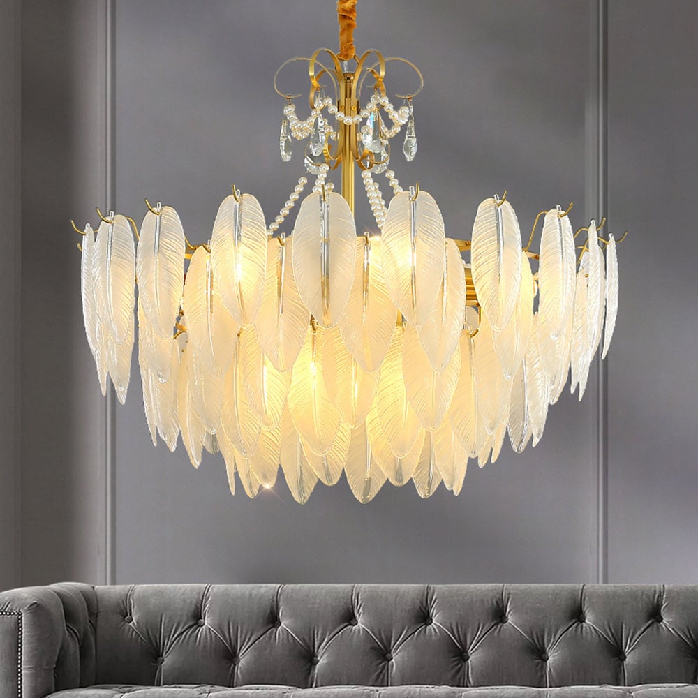 Kirsten Kronleuchter Perle Farbe Schaltbar Metall & Glas, ∅50/60/80CM - Cueteks