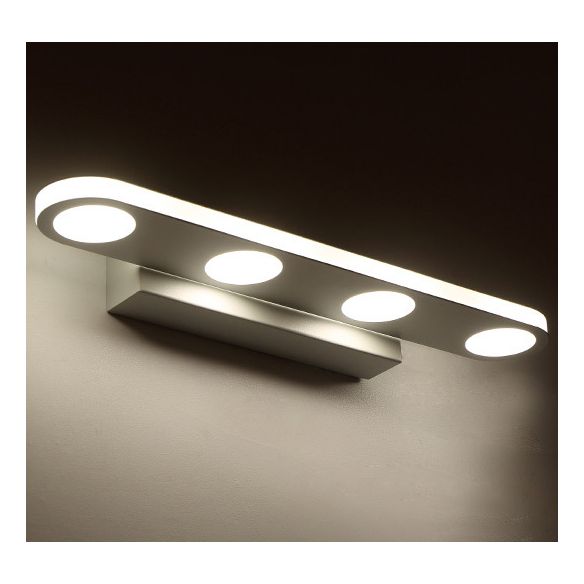 Leigh Ovale Weiße Spiegelfront Eitelkeit Wandleuchte, 41/58CM Lang - Cueteks