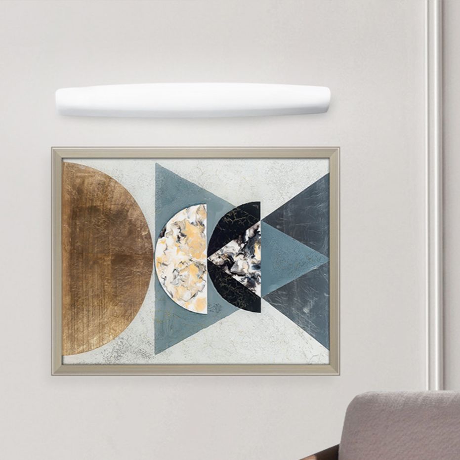 Edge Ovale weiße Spiegelfront Eitelkeit Wandleuchte, 60CM Lang - Cueteks