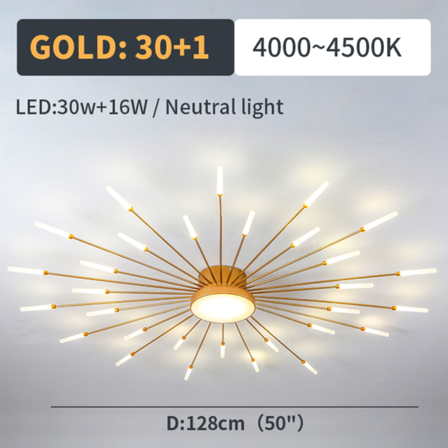 Moderne LED Deckenleuchte aus Metall Dauerhaft für Wohnzimmer - Cueteks