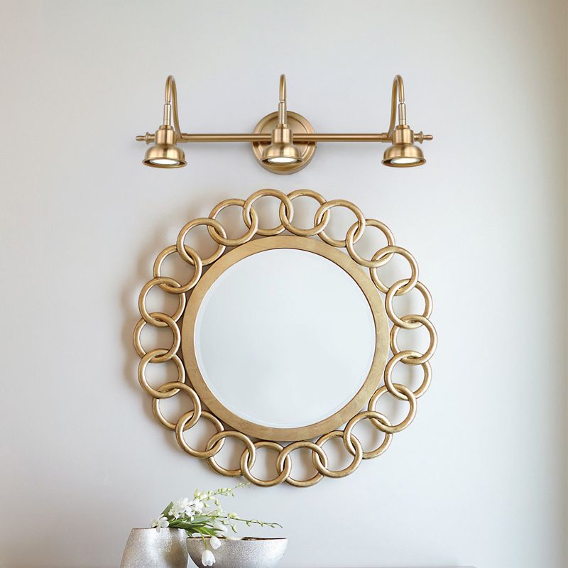 Eryn Postmoderne Goldene Spiegelfront Waschtisch-Wandleuchte, 2/3/4-flammig - Cueteks