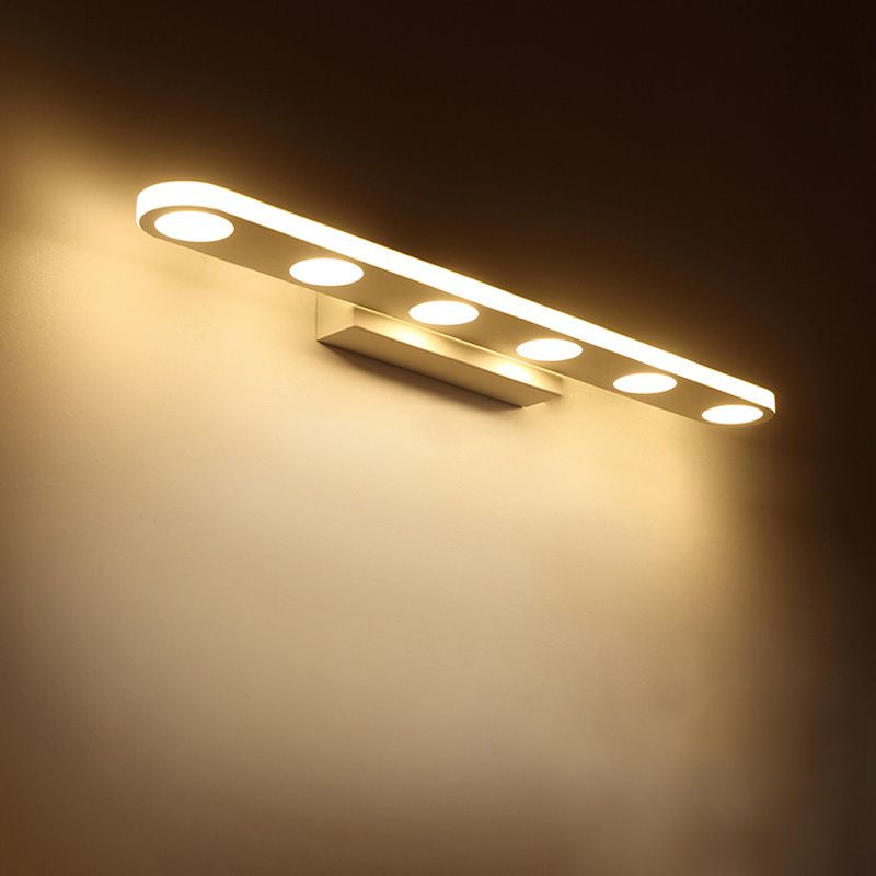 Leigh Ovale Weiße Spiegelfront Eitelkeit Wandleuchte, 41/58CM Lang - Cueteks