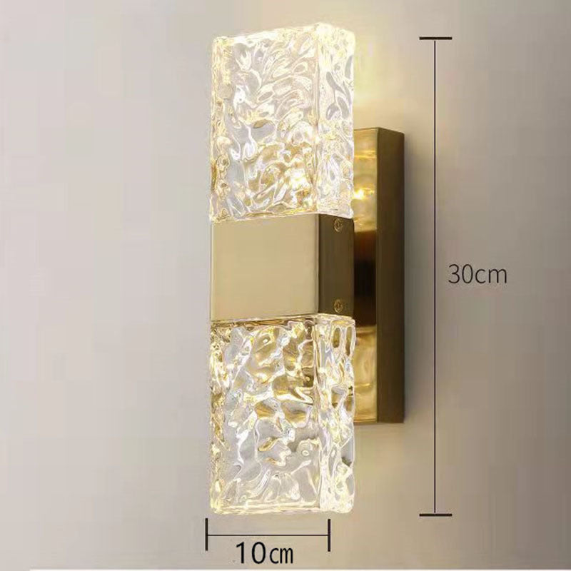 Chan Water Maserung Glas Luxus Licht Dekorativ Wandleuchte für Wohnzimmer, Höhe 30 CM - Cueteks