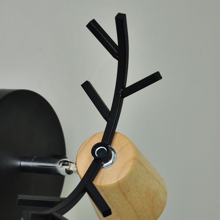 Ozawa Hirsche Spiegelfront Waschtisch-Wandleuchte, Metall & Holz, 2 Farben - Cueteks