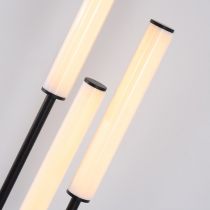 Eryn Schwarze Stehlampe, Metall & Arcyl, 3-flammig, 150CM Lang - Cueteks