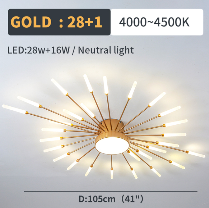 Moderne LED Deckenleuchte aus Metall Dauerhaft für Wohnzimmer - Cueteks