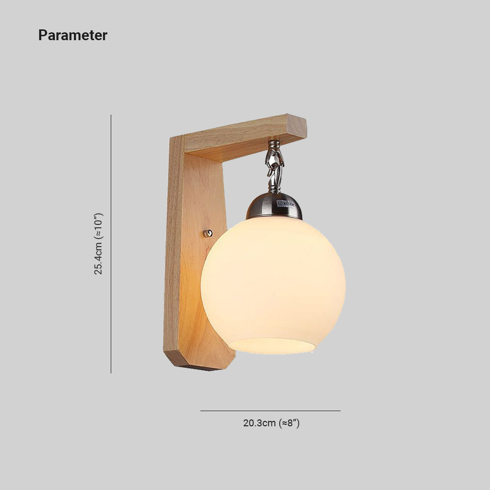 Ozawa Waschtisch-Wandleuchte, Holz & Glas - Cueteks