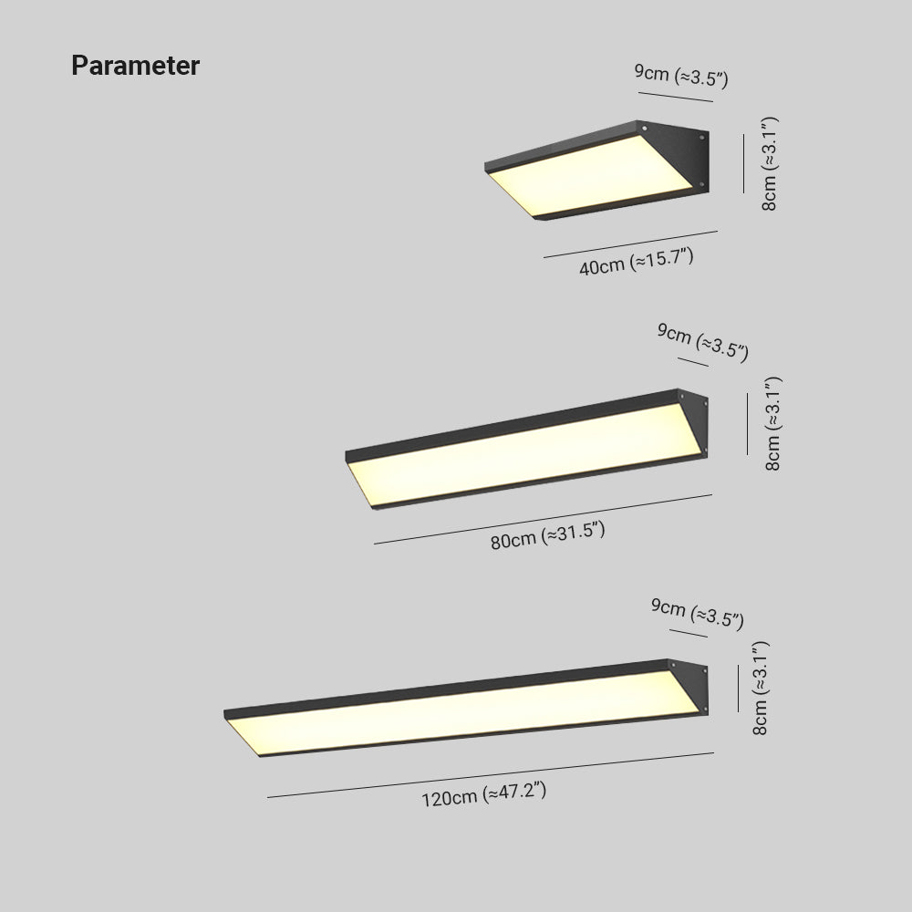 Edge Außenwandleuchte Dreieck, Solar, 40/80/100CM Lang - Cueteks