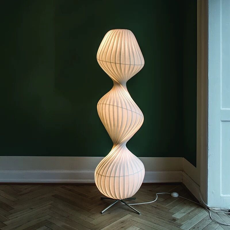 Renée 2/3 Schichten Stehleuchte, Künstlich Stoff & Metall, 109/160CM Lang - Cueteks