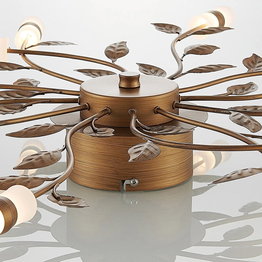Olivia Bronze Blatt Deckenleuchte, ∅80CM - Cueteks