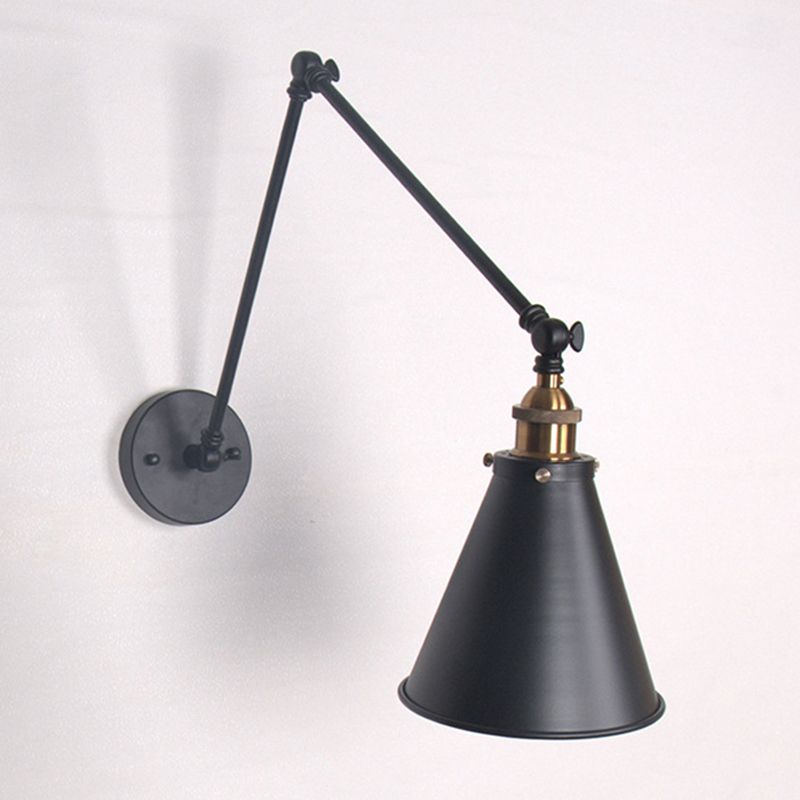 Brady Konische, verstellbare Wandleuchte, Metall - Cueteks