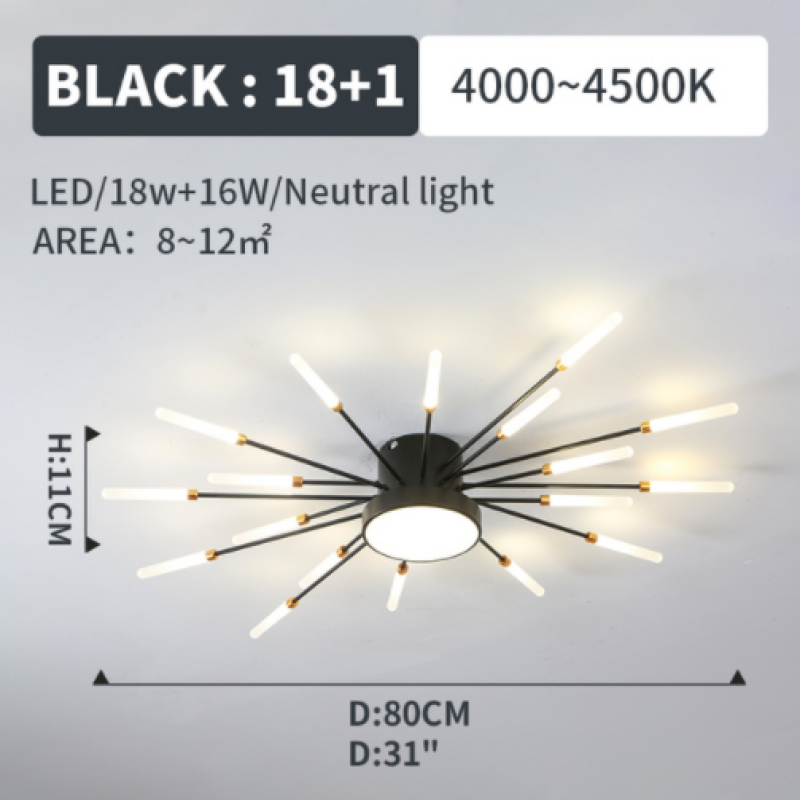 Moderne LED Deckenleuchte aus Metall Dauerhaft für Wohnzimmer - Cueteks