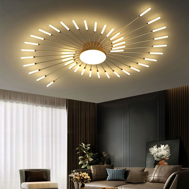 Moderne LED Deckenleuchte aus Metall Dauerhaft für Wohnzimmer - Cueteks