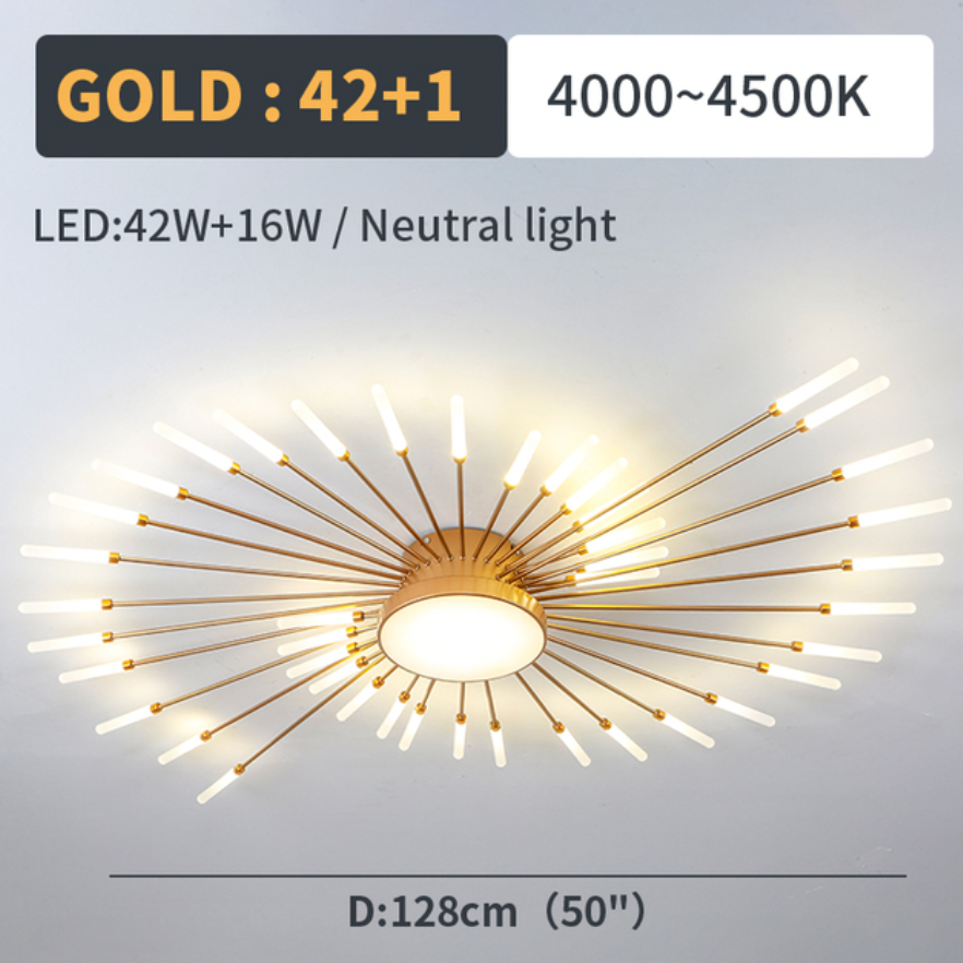 Moderne LED Deckenleuchte aus Metall Dauerhaft für Wohnzimmer - Cueteks
