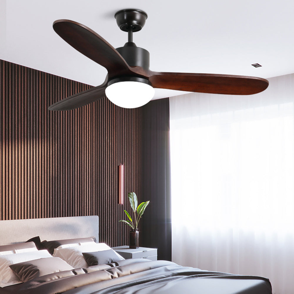 Haydn 3-Blatt Moderner Deckenventilator mit Beleuchtung, 2 Farbe, Metall & Holz, ∅132CM - Cueteks