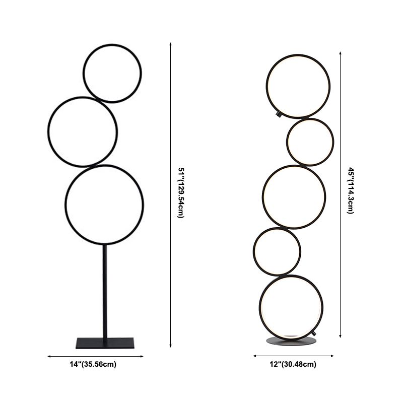 Arisha Ring Stehlampe, 3/5-flammig, 2 Farben, 114/130CM Lang - Cueteks