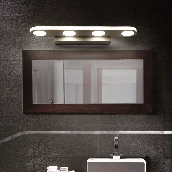 Leigh Ovale Weiße Spiegelfront Eitelkeit Wandleuchte, 41/58CM Lang - Cueteks