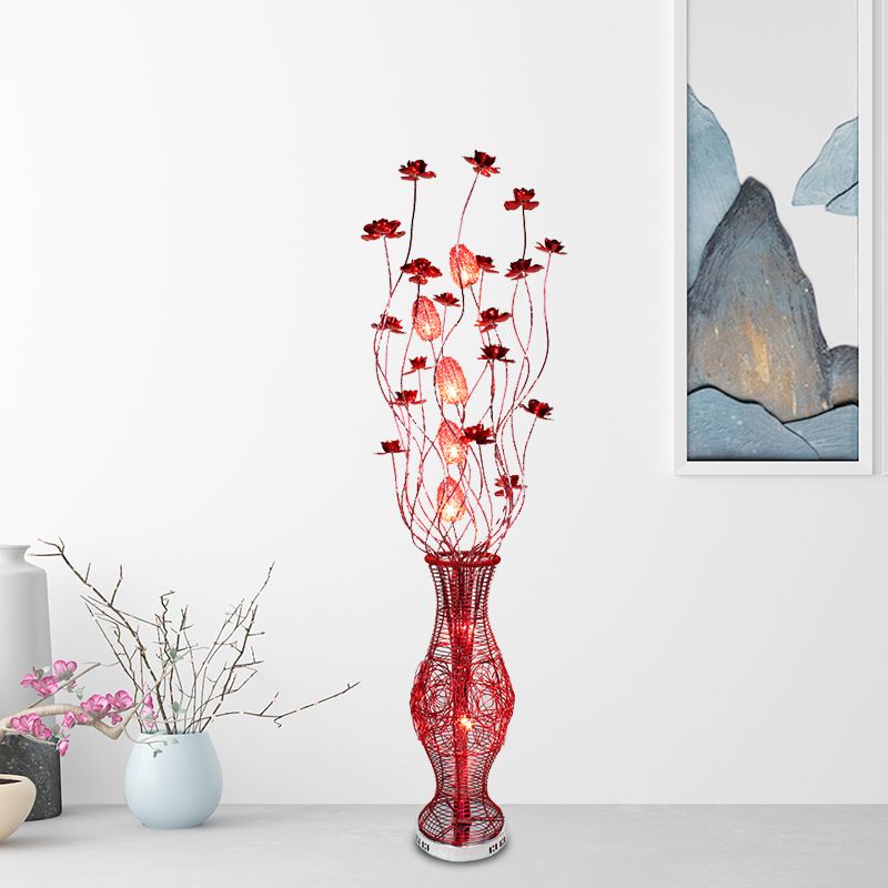 Bella Blumenvase Rote Stehlampe, 150CM Lang - Cueteks