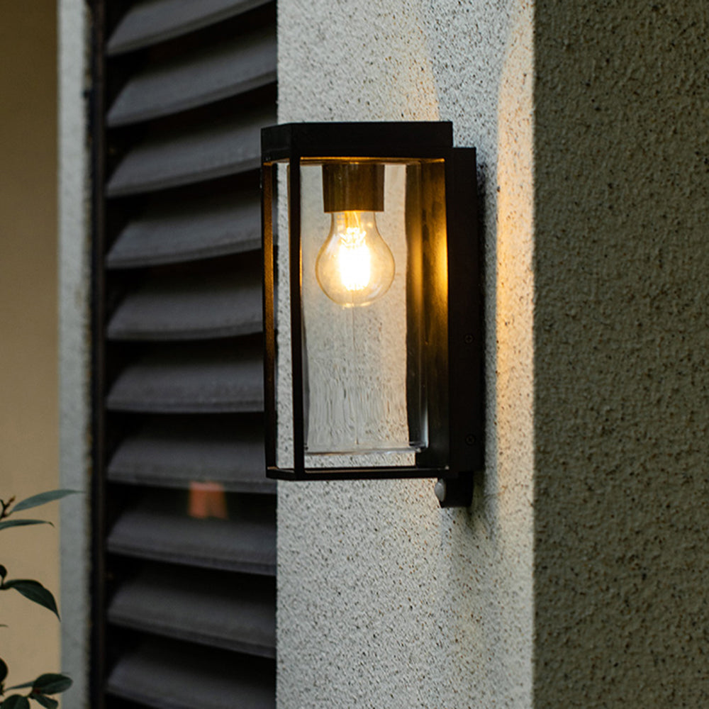 Orr Außenwandleuchte Rechteck Schwarz, Solar, 28CM Lang - Cueteks