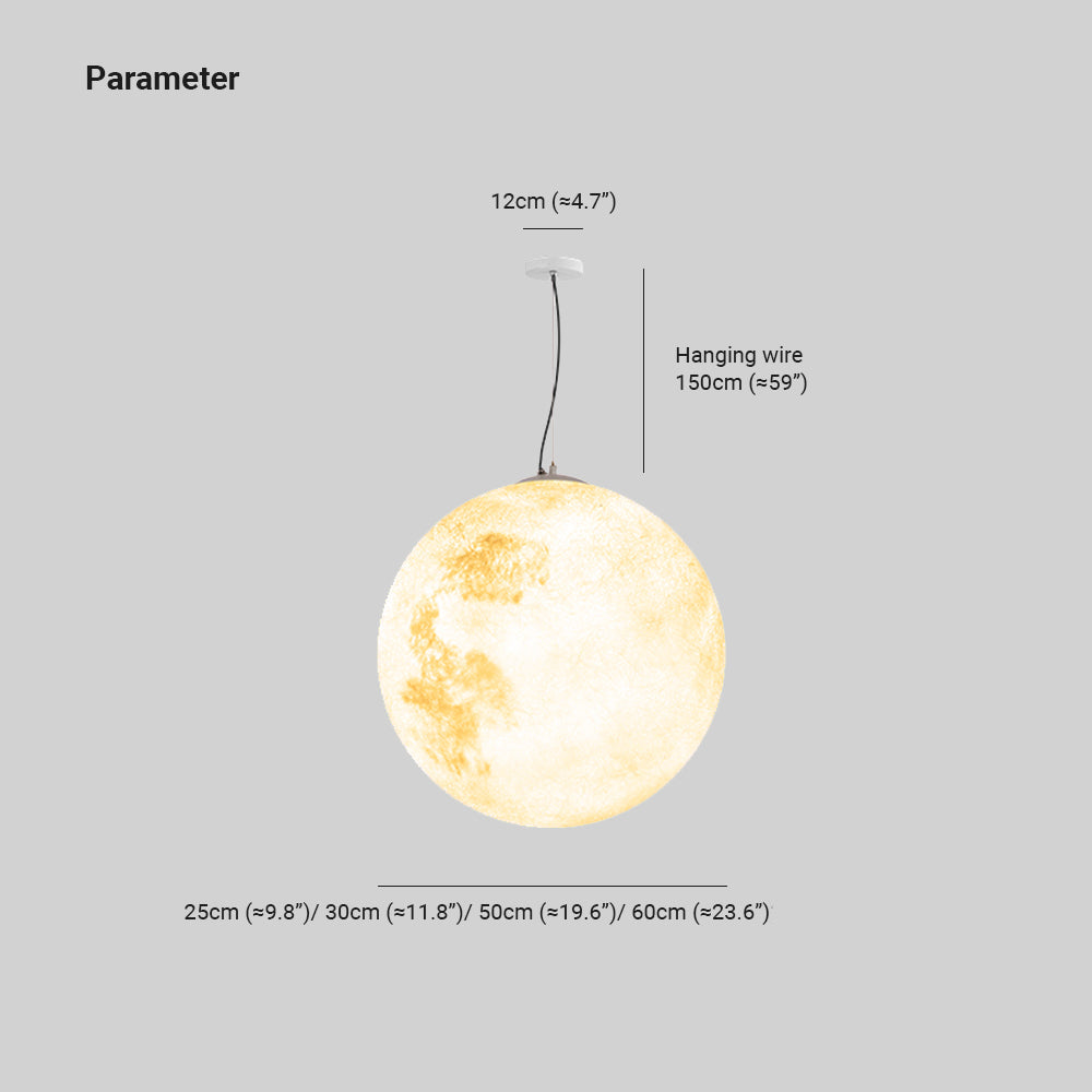 Elif Außenpendelleuchte Mond, Solar, ∅15/25/30/50/60CM - Cueteks